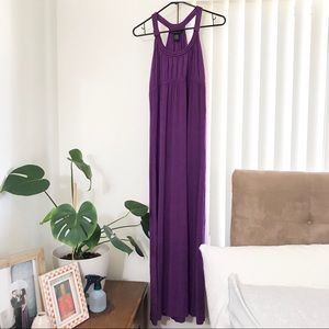 Purple Empire Waist Maxi Dress